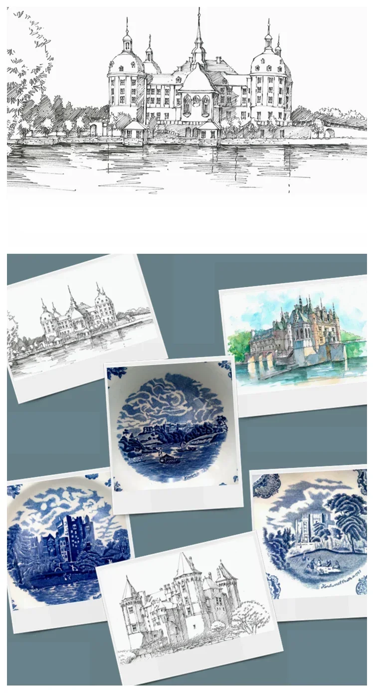 Assiette en Céramique Motif Château Bleu Palace