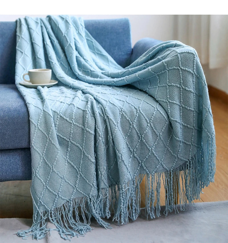 Jeté Boho Blanc Texturé - Grand Format Chunky