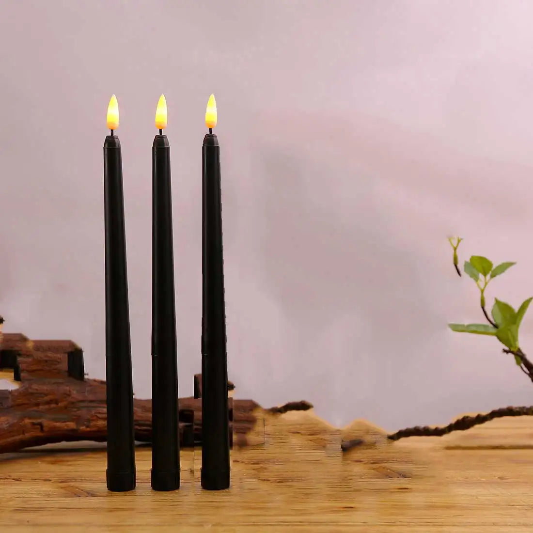 Bougies LED sans Flamme Noires - Lot Décoratif