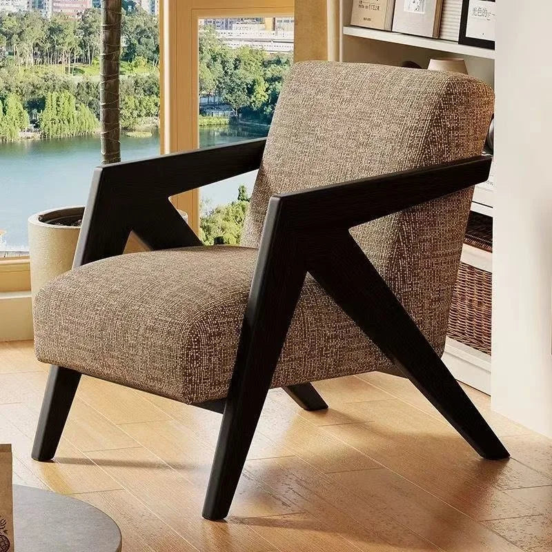 Fauteuil en Bois Rembourré - Assise Confortable