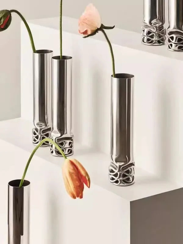 Slender Stainless Steel Vase – Nordic Tabletop Decor, 25cm