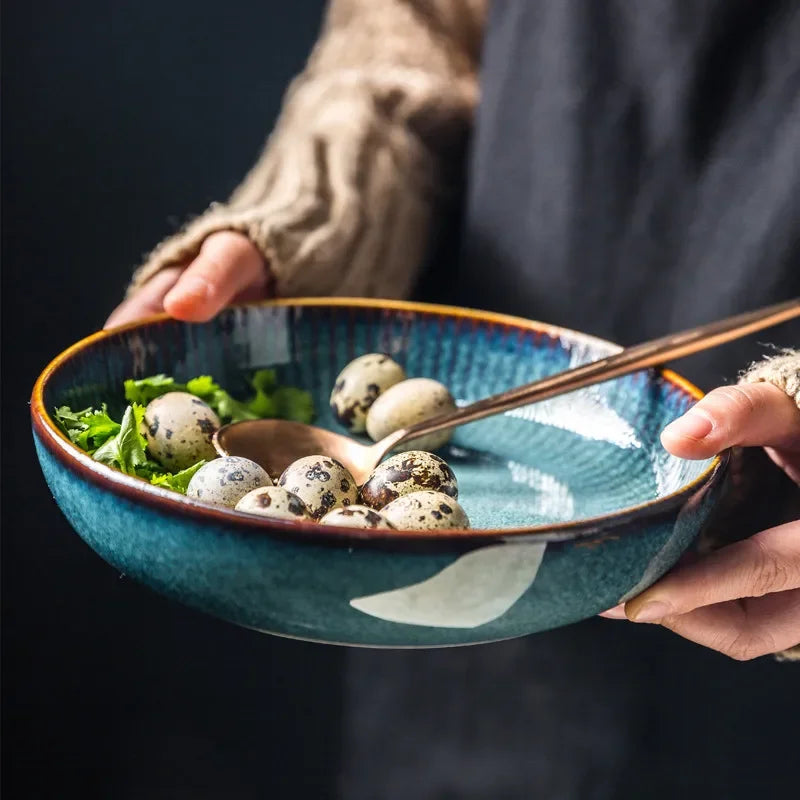 Bol en Céramique Émaillée Style Nordique pour Riz et Salade