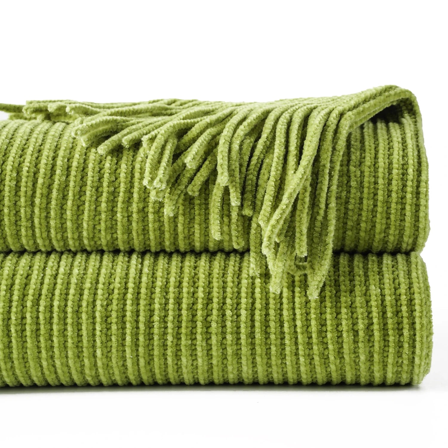 Jeté Chenille à Franges - Style Farmhouse Rouille