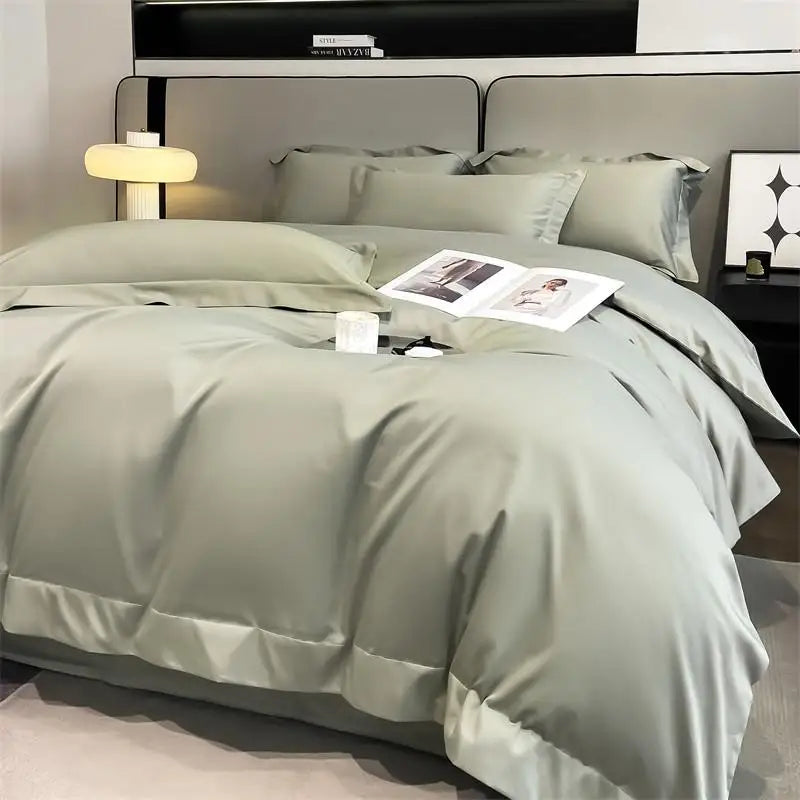 Parure de Lit Coton Égyptien 1000TC Ultra Douce 4 Pièces