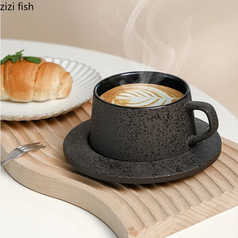 Ensemble Tasse et Soucoupe Céramique Noire