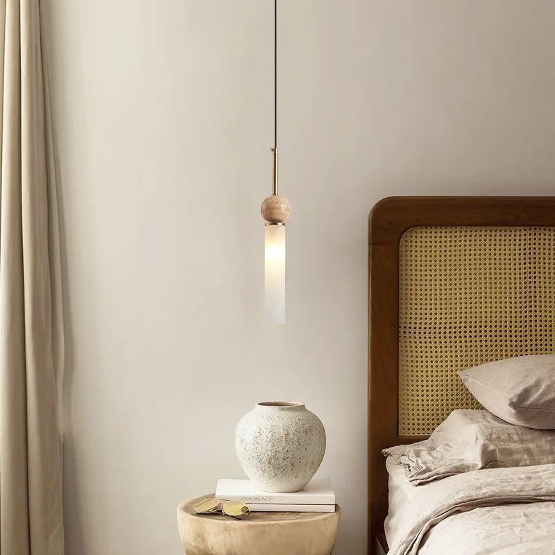 Lustre Pierre Jaune Style Grotte Nordique Moderne
