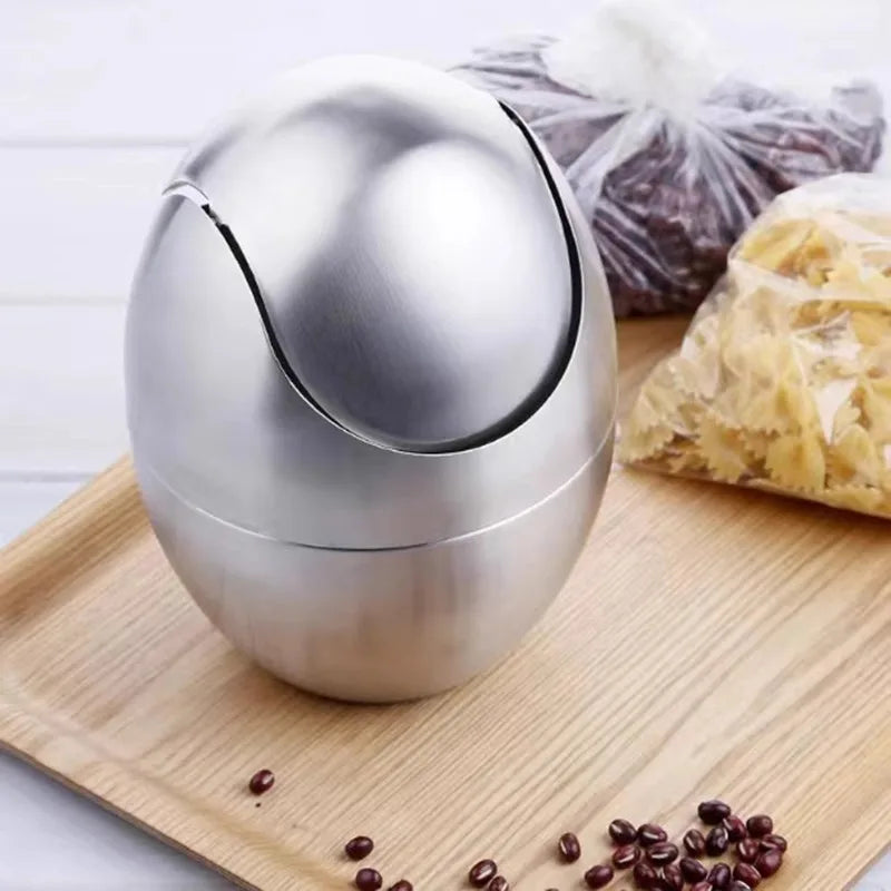 Countertop Trash Can – Brushed Steel, 1.5 L