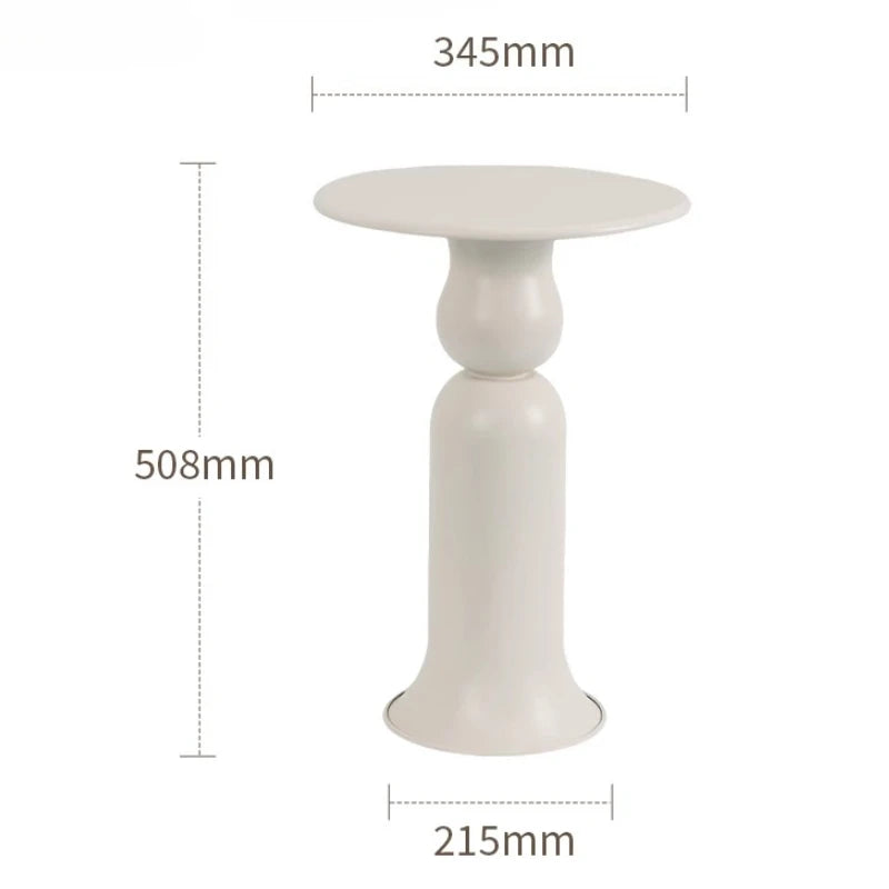 Table Basse Ronde en Métal avec Rangement - Style Italien