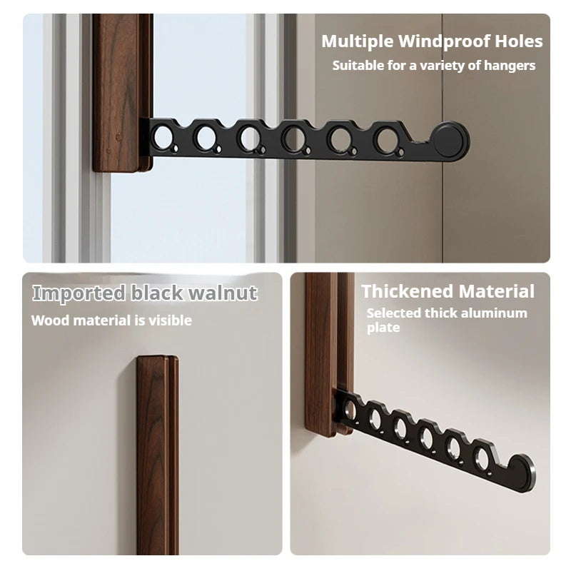 Porte-Vêtements Mural en Bois - Pliable et Escamotable
