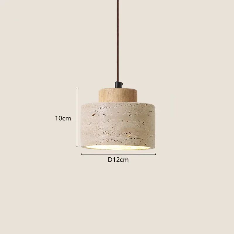 Suspension Chevet Pierre Jaune Style Wabi-Sabi Design