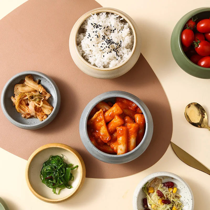Ceramic Dip Bowl – Retro Condiment Dish