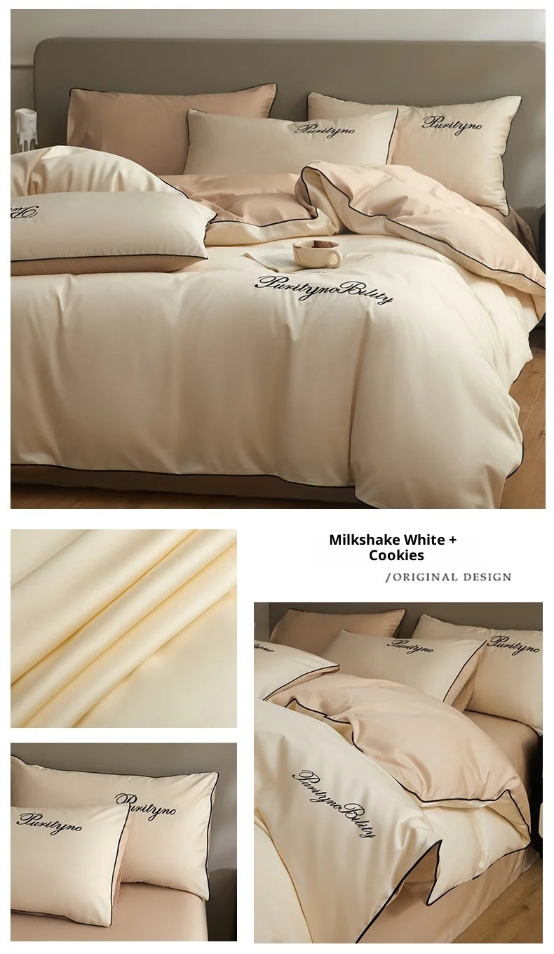 Set Housse de Couette Coton Égyptien avec Taies
