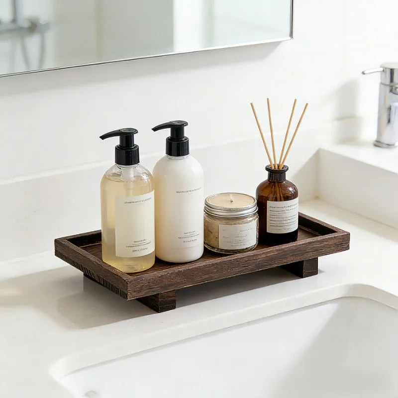 Plateau de Service en Bois Style Japonais - Cérémonie du Thé