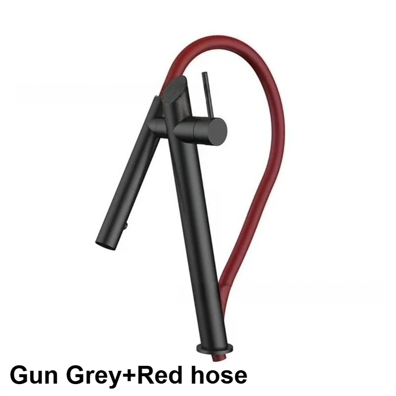 Robinet de Cuisine Magnétique Inox Noir et Rouge