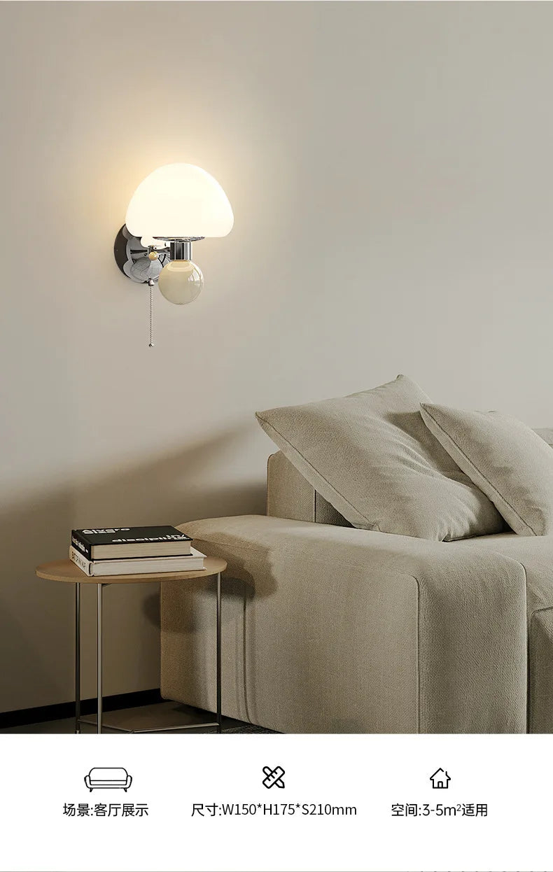 Applique Murale LED Champignon Crème à Tirette Enfant