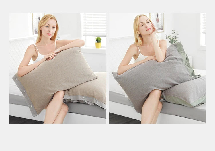 Lot de 2 Taies d'Oreiller en Gaze de Coton