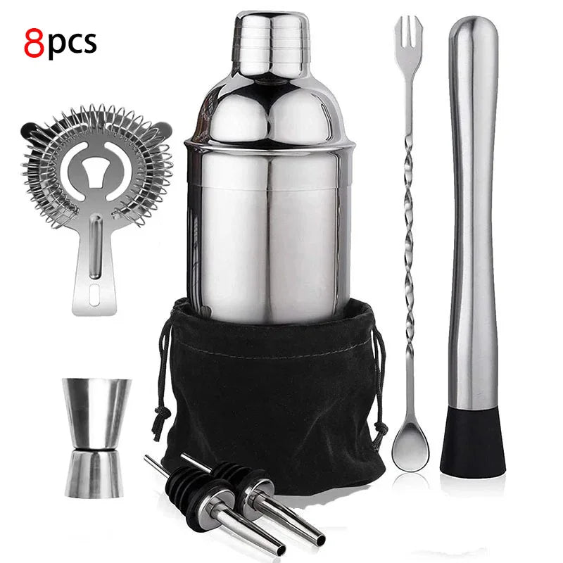 Ensemble Shaker à Cocktail Inox Kit Barman Complet