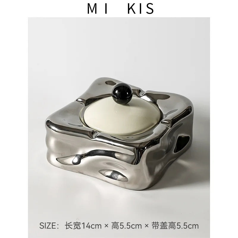 Ceramic Ashtray – Anti-Ash Design, Living Room Decor