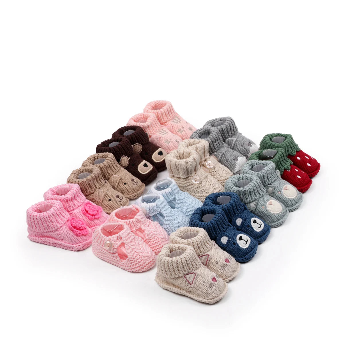 Chaussons Bébé Tricotés Motif Cartoon 0-3 Mois