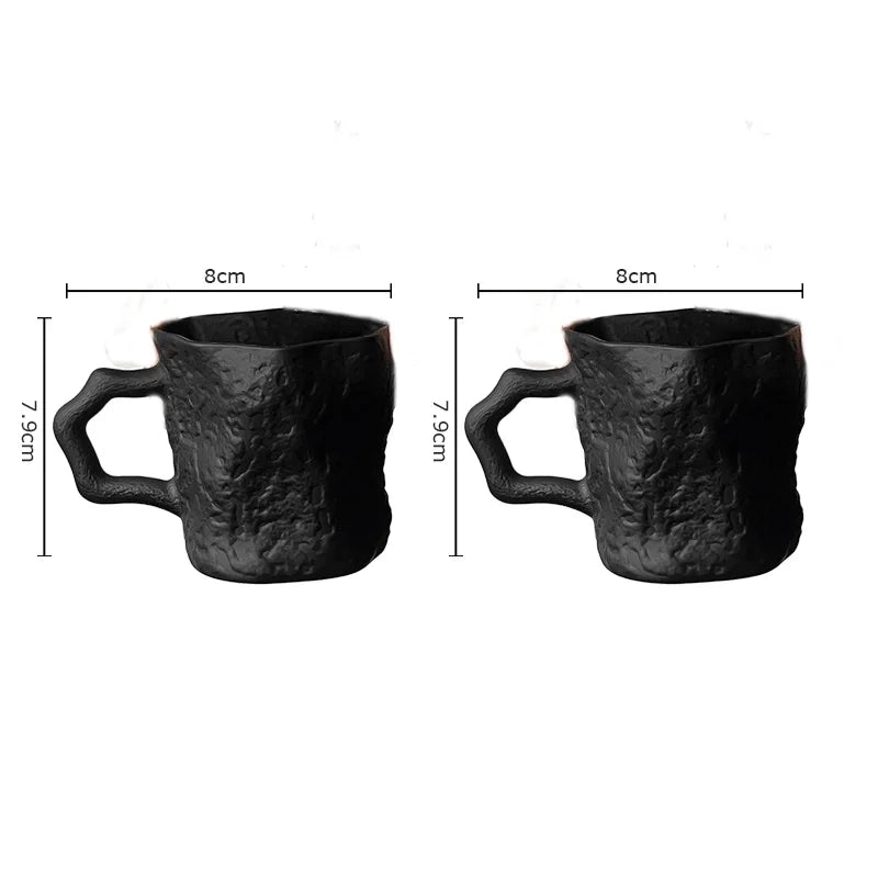 Tasse en Verre Noir Forme Irrégulière 200ml