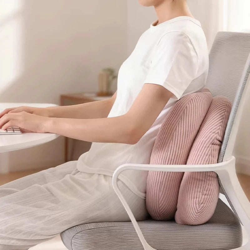 Coussin Lombaire en Velours - Soutien Dos Ergonomique