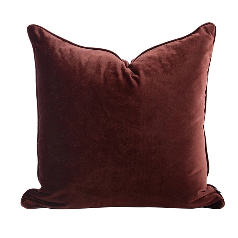 Housse de Coussin Velours Italien Vert Olive Uni