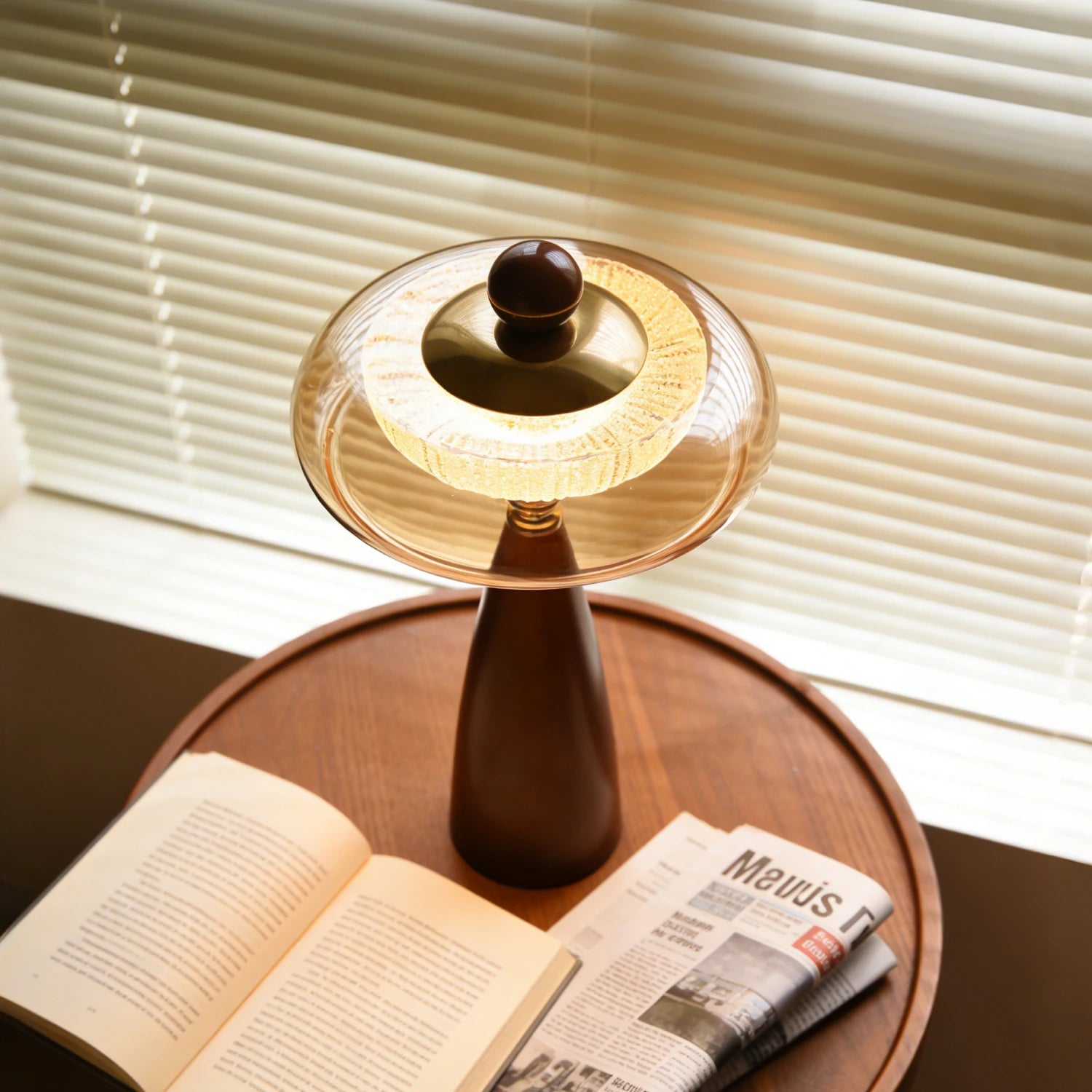Lampe de Chevet Bois Massif Style Rétro Américain
