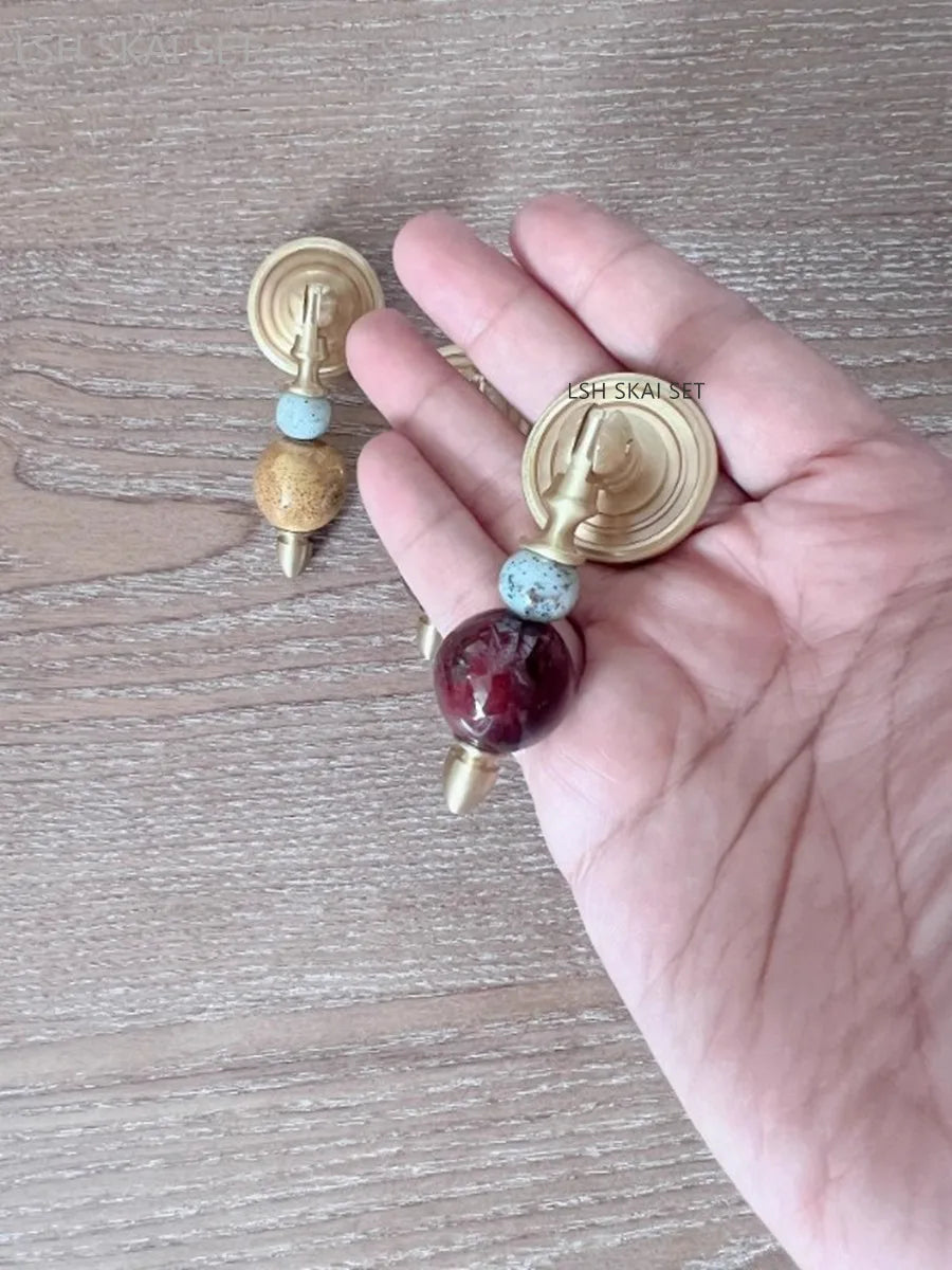 Crystal & Brass Drawer Knob – Polished Hardware