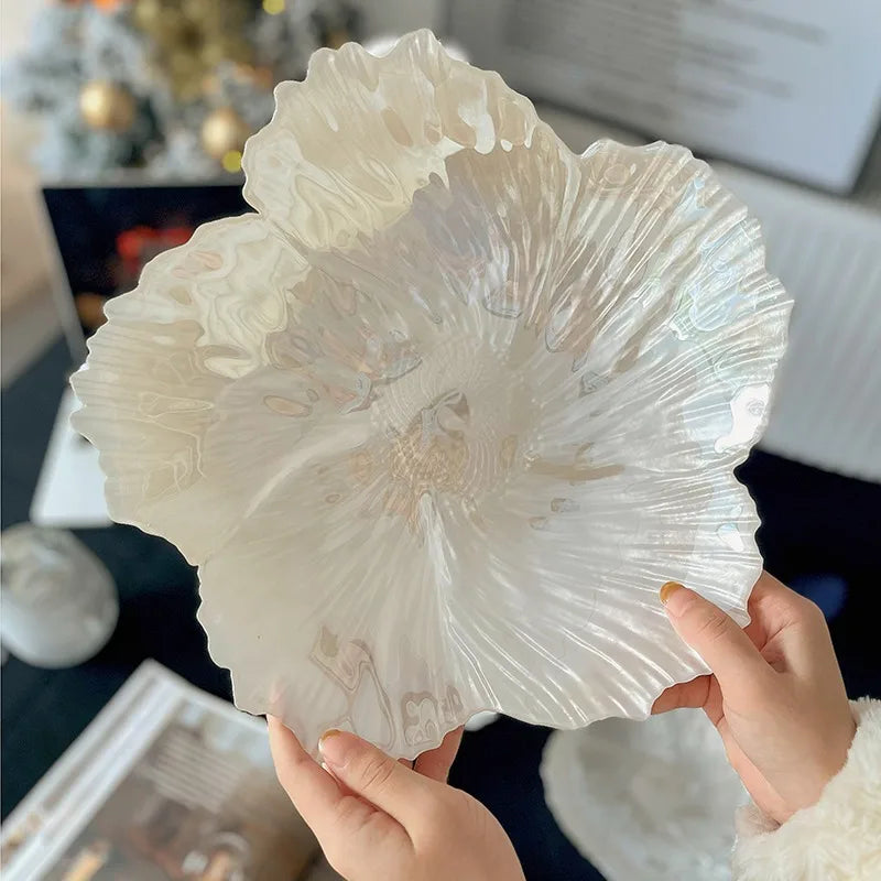 Plateau Fleur en Verre pour Bijoux et Collations