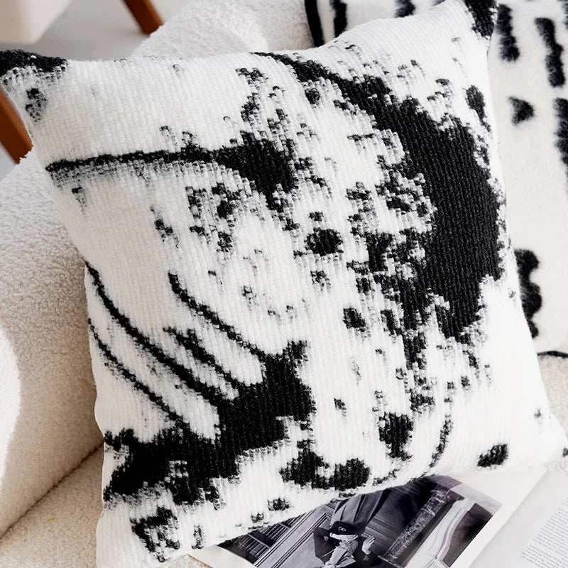 Housse de Coussin Rétro Française Noire