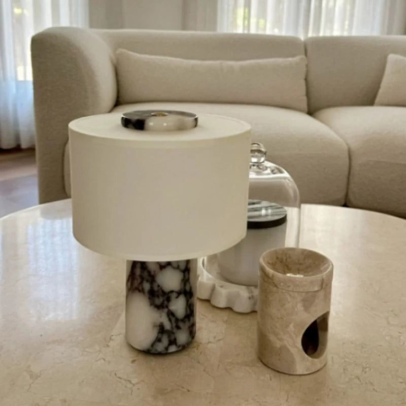 Lampe de Table LED Rechargeable Effet Marbre Vintage Japonais