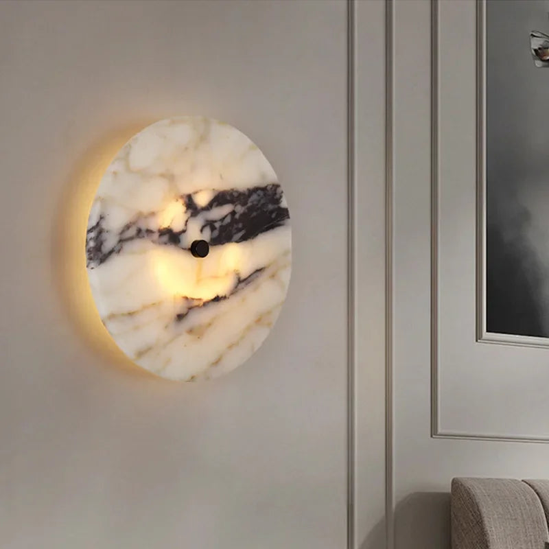 Applique Murale Ronde Pierre Naturelle Luxueuse Salon