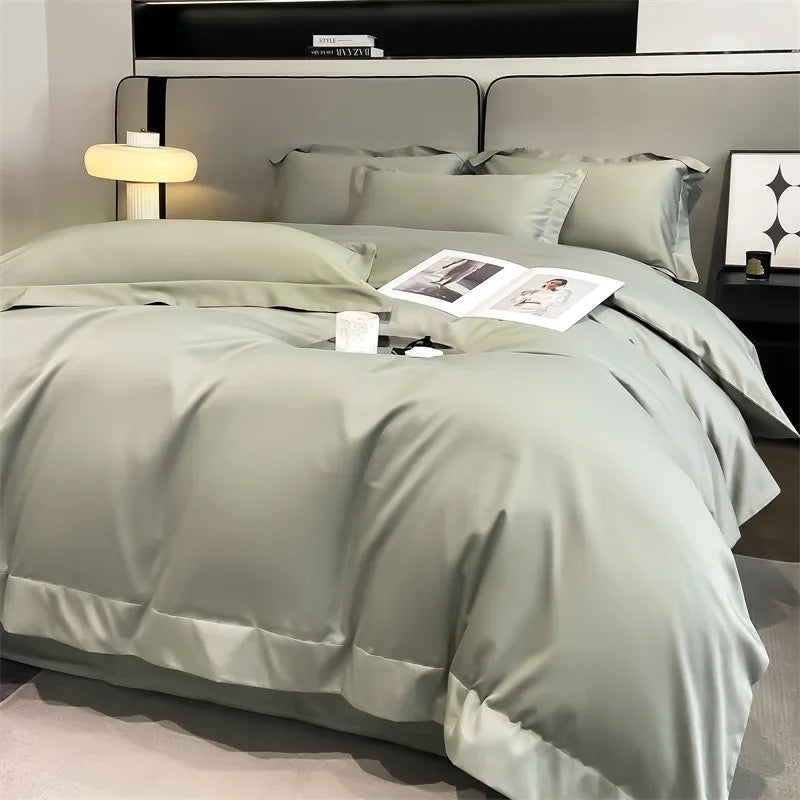 Parure de Lit Coton Égyptien 1000TC Ultra Douce 4 Pièces