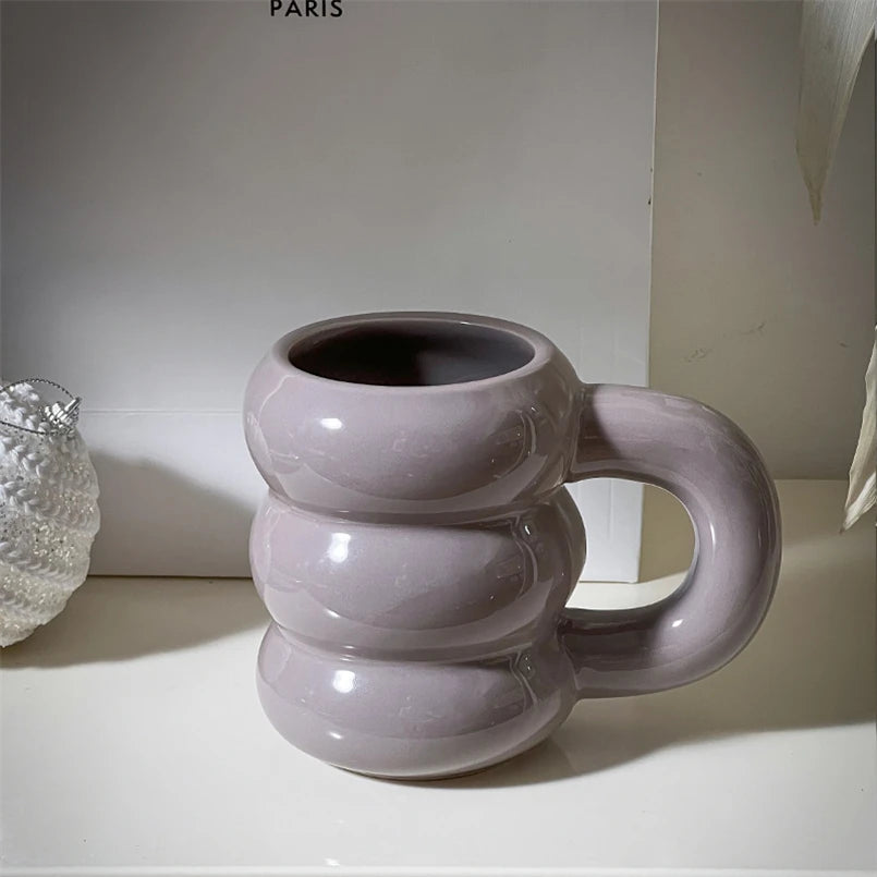 Tasse Beignet Mignonne en Céramique Style Nordique