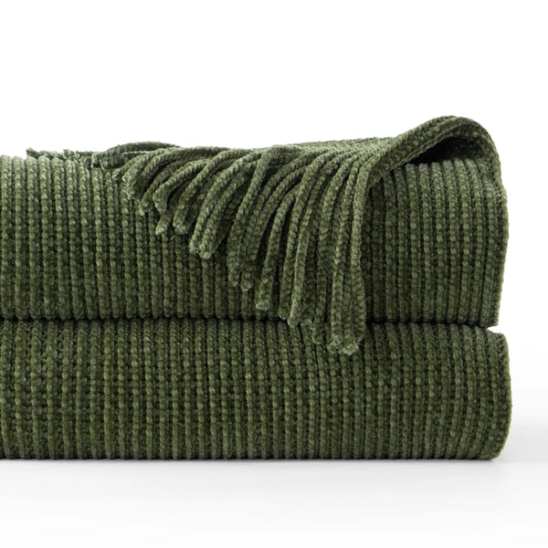 Jeté Chenille à Franges - Style Farmhouse Rouille