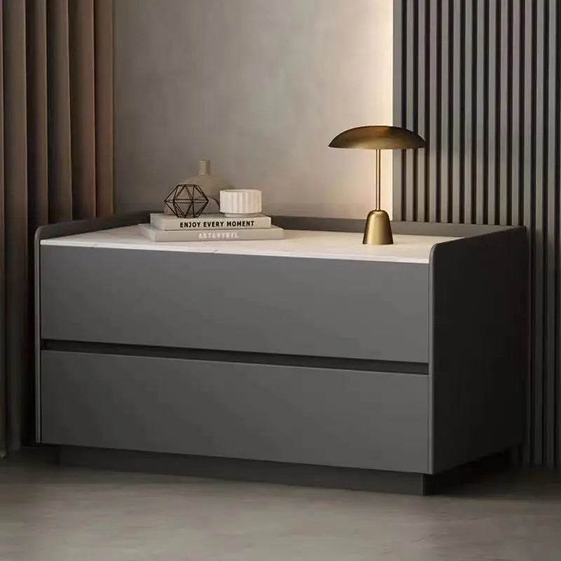 Solid Wood Nightstand – Hidden Handles, No Assembly