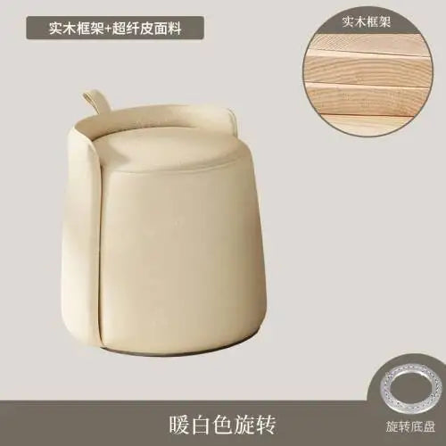 Tabouret d'Assise Rembourré en Cuir - Design Nordique