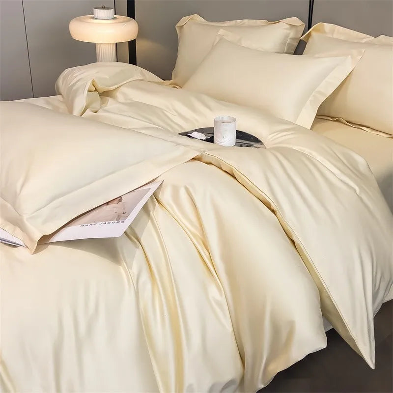 Parure de Lit Coton Égyptien 1000TC Ultra Douce 4 Pièces