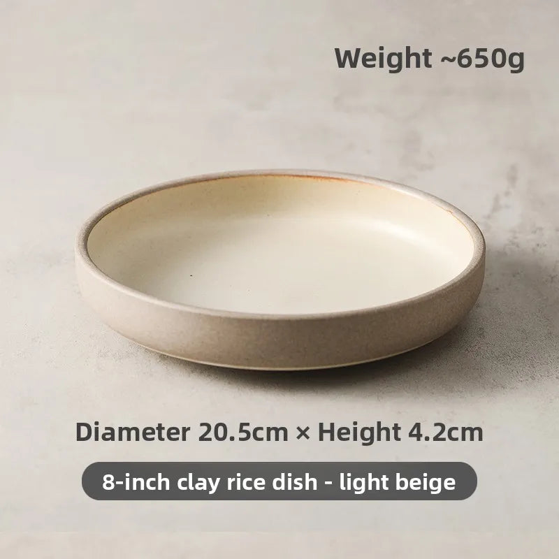 Japanese Deep Plate – Rustic Ceramic Dish