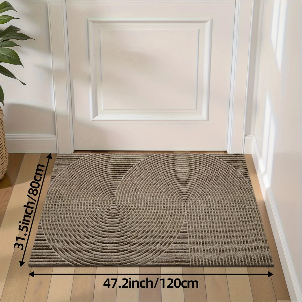 Tapis Minimaliste Rond Texturé - Beige