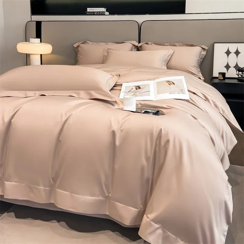 Parure de Lit Coton Égyptien 1000TC Ultra Douce 4 Pièces
