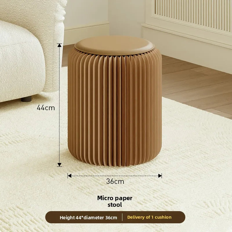 Tabouret Pliable en Carton Kraft - Design Accordéon