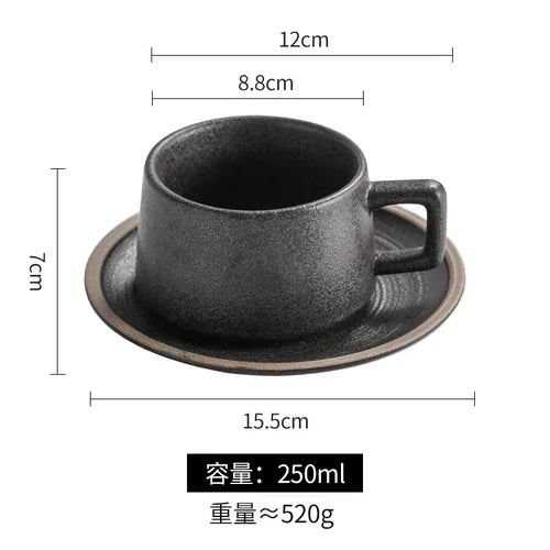 Service à Café en Grès Brut Style Japonais Rétro