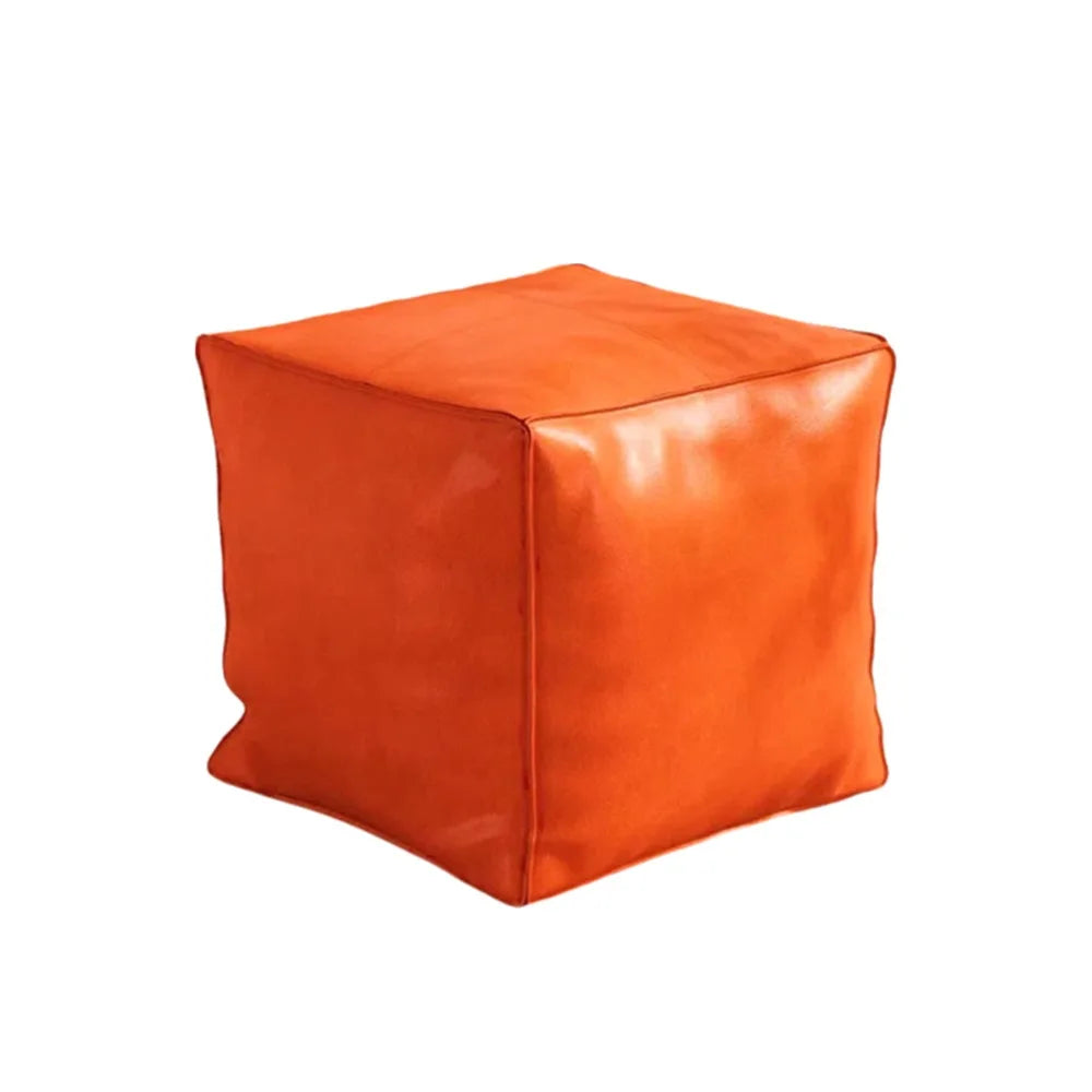 Pouf de Rangement en Cuir PU - Style Nordique Empilable