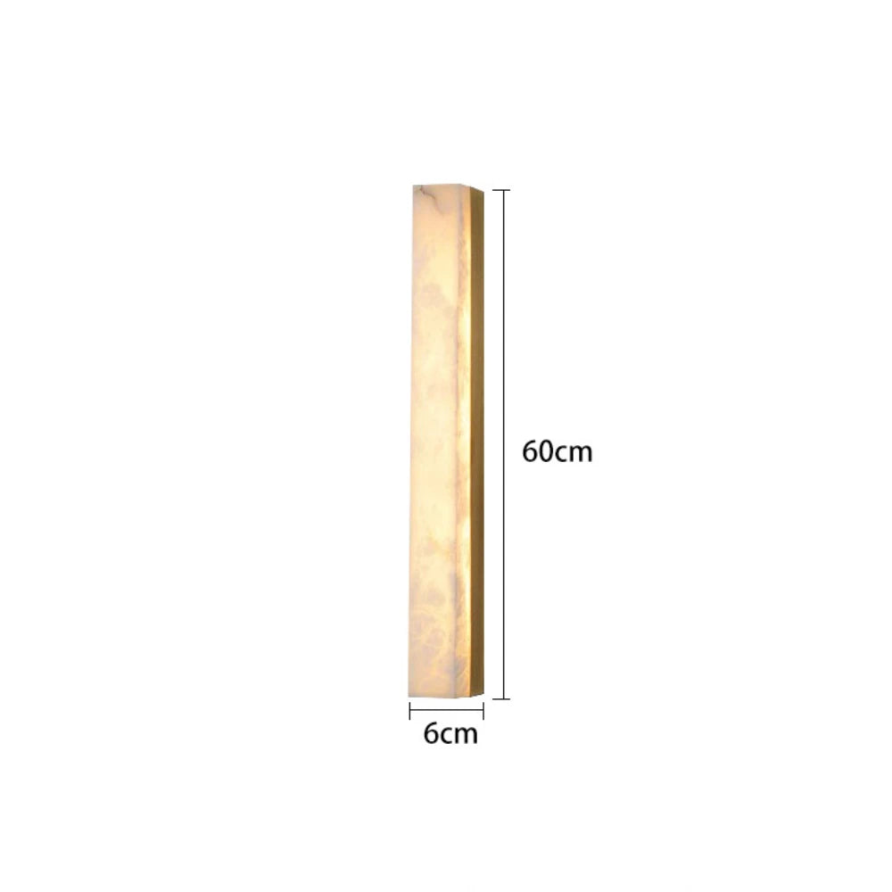 Applique Murale Marbre Naturel Espagnol Ligne Cuivre LED Albâtre