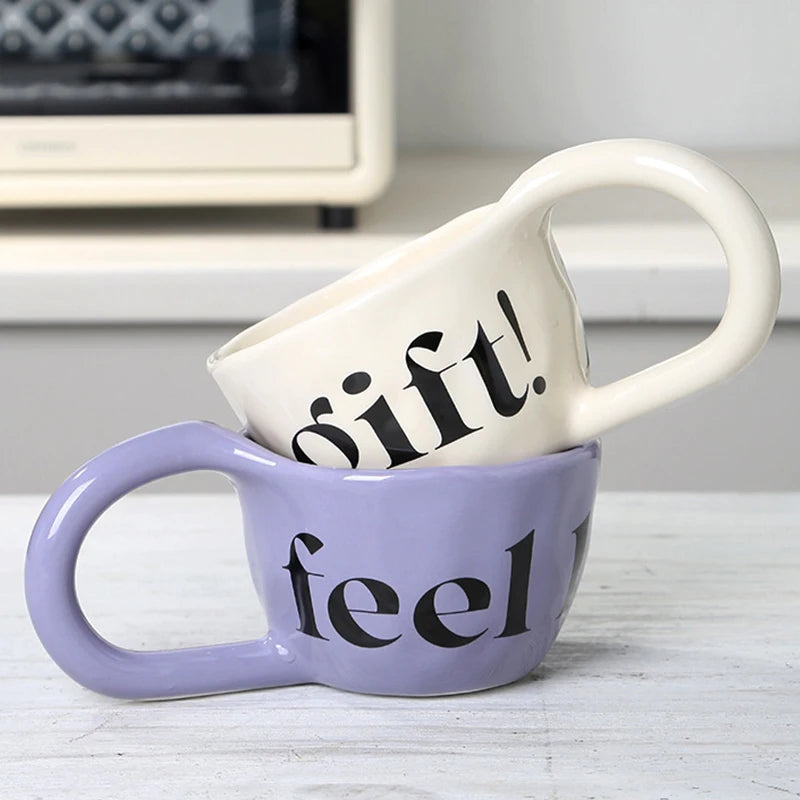 Ceramic Letter Mug – Creative Coffee Cup