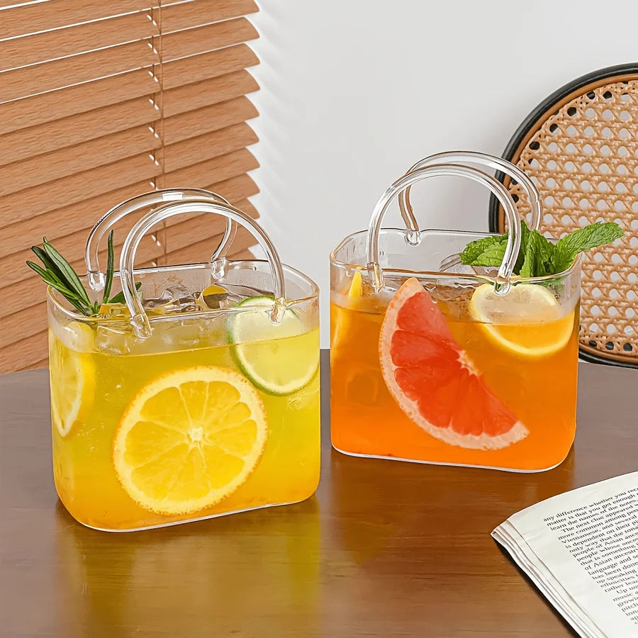 Verre Forme Sac à Main avec Paille Optionnelle