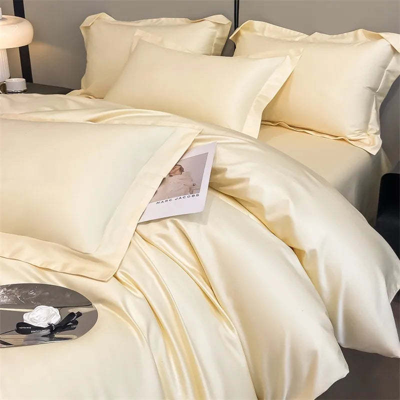 Parure de Lit Coton Égyptien 1000TC Ultra Douce 4 Pièces