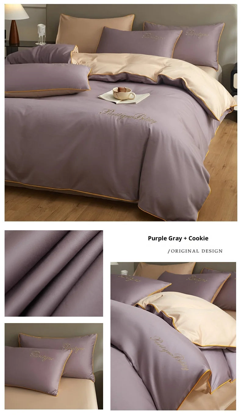 Set Housse de Couette Coton Égyptien avec Taies