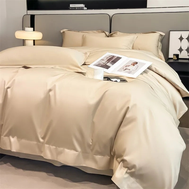 Parure de Lit Coton Égyptien 1000TC Ultra Douce 4 Pièces